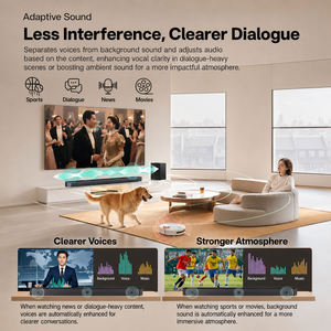 <span class=keywords><strong>Barre</strong></span> <span class=keywords><strong>de</strong></span> <span class=keywords><strong>son</strong></span> Three Star 3.1.2 avec Dolby Atmos et caisson <span class=keywords><strong>de</strong></span> basses sans fil, basses profondes, haut-parleur TV fin pour le divertissement à domicile - Product Image 6
