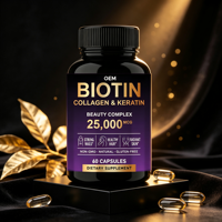 Capsules de peptides de collagène multiples, collagène hydrolysé types I, II, III, V et X, soutien pour les cheveux, la peau et les ongles, OEM