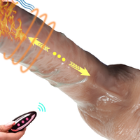 Gode en silicone réaliste avec vibration à 10 fréquences Gode à texture claire Jouets mous pour adultes-Godes énormes pour elle