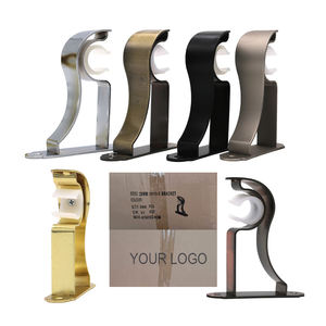 홈 장식 뱀 모양의 철 금속 용접 극 걸이 파이프 지원 튜브 홀더 커튼 액세서리 단일 28mm 막대 브래킷 - Product Image 1