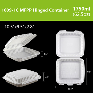 Caja de comida de almuerzo desechable ecológica de 10x10x3 pulgadas, apta para <span class=keywords><strong>microondas</strong></span>, sin BPA, 150 Uds. Por caja de cartón para llevar - Product Image 6