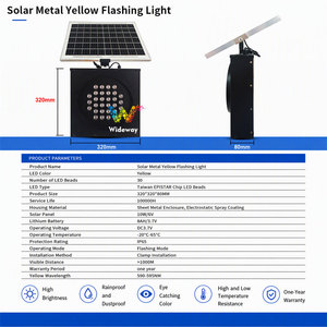 Balise <span class=keywords><strong>de</strong></span> signalisation solaire 300 mm, lampe d'avertissement ambre, lumière clignotante <span class=keywords><strong>de</strong></span> sécurité routière, boîtier métallique, vente en gros OEM - Product Image 2