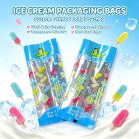 Sacs d'emballage pour barres glacées avec fenêtre transparente, impression personnalisée colorée, sachets pour sucettes glacées thermoscellables, conformes aux normes alimentaires