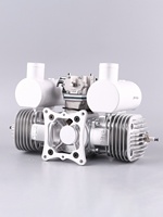 Moteur à essence pour avion modèle réduit DLE170, bicylindre, 170 cm³ de cylindrée, deux temps, échappement latéral, refroidissement naturel par air, démarrage manuel