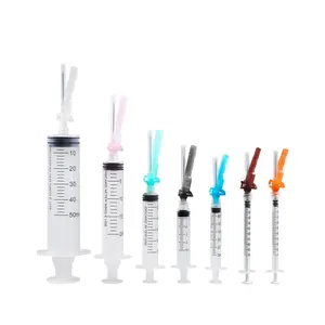 Pabrik Langsung 1ML 5ML Luer Lock Hypodermic Syringe dengan Tutup Jarum Pengaman