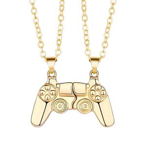 <span class=keywords><strong>Collier</strong></span> d'amitié tendance YULING, cadeau d'anniversaire, design géométrique magnétique, <span class=keywords><strong>manette</strong></span> de jeu vidéo, alliage plaqué or, lien BFF - Product Image 5