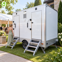 Toilettes portables Goeasy, unité de toilettes mobiles avec système de pompe à eau pour chantier temporaire en extérieur