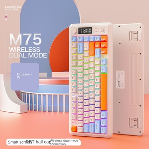 <span class=keywords><strong>Clavier</strong></span> <span class=keywords><strong>mécanique</strong></span> sans fil Free Wolf M75 à double mode, 87 touches, rétroéclairage RVB, pour jeux, e-sport, bureau, USB-C, PBT - Product Image 2