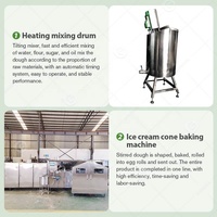 Machine automatique industrielle mini commerciale pour la fabrication de gaufres sucrées et de cornets de crème glacée en forme de flocon - En promotion