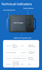10000 mAh năng lượng mặt trời sạc GPS nhà sản xuất gia súc và cừu GPS cổ áo điều khiển từ xa GPS Tracker thích hợp cho gia súc theo dõi - Product Image 5