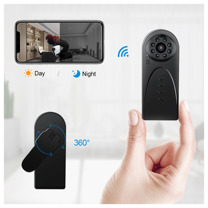 Cơ thể mặc mini Hồng ngoại video không dây trở lại CLIP máy ảnh nhỏ cầm tay HD an ninh wifi máy ảnh ghi âm