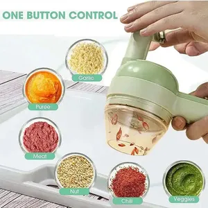 Küche tragbare elektrische Knoblauch Gemüse Chopper Handheld 4 in 1 tragbare elektrische Gemüses ch neider für Küchen zubehör