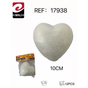 Corazon Porex, Formas de Espuma de Poliestireno en Forma de Corazón de 10 cm para Técnicas de Tallado, Proyectos Creativos, Tallado de Corazones en Espuma para Diseño Artístico - Product Image 1