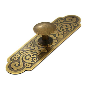 Chinese Style Brass Cabinet Handle Bar Etched Design For Doors And Drawers Durable Full <b>Copper</b> Material - Product Image 5