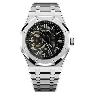Montre de luxe avec mouvement NH70, boîtier en acier inoxydable de 41 mm, cadran ajouré résistant à l'eau - Product Image 3