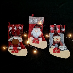 Calcetín Navideño para Regalo, Bolsa Grande para Dulces, Calcetín de Regalo con Diseño de Papá Noel, Muñeco de Nieve y Alce - Product Image 5