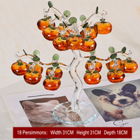 Ornement en cristal Arbre de kaki, porte-bonheur pour tous les vœux, pour salon, cave à vin, entrée, décoration intérieure, cadeau de pendaison de crémaillère