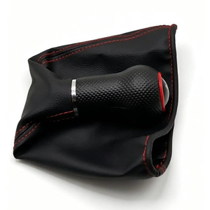 Chen Can Leather Gear <b>Shift</b> <b>Knob</b> Cover Black Red Stitching For Old Bora Manual Transmission - Product Image 1