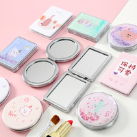 CADEAU IDÉAL Miroir de poche miniature en métal personnalisé Logo personnalisé Vente en gros Miroir compact double face Grossissement 2x Miroir de maquillage