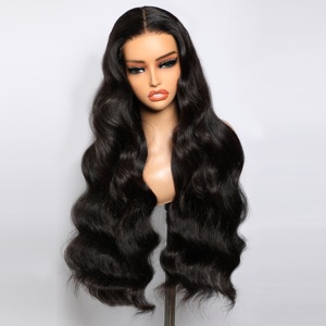 Venta al por mayor de pelucas de cabello <span class=keywords><strong>humano</strong></span> ondulado para mujeres negras transparente HD encaje Frontal cierre pelucas proveedor 100% Peluca de pelo vietnamita crudo - Product Image 3