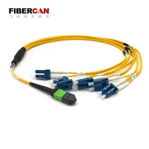 12 inti SM kabel serat optik 3.0mm mpo untuk lc serat jumper MPO kabel