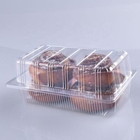 Boîte d'emballage alimentaire en PET recyclable pour pâtisserie, dessert, biscuits, gâteaux, conteneur jetable en plastique avec couvercle