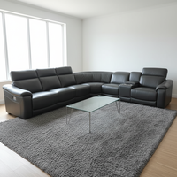 Juego de Sofás Reclinables de Cuero de Primera Calidad, 6 Plazas, Muebles para Sala de Estar