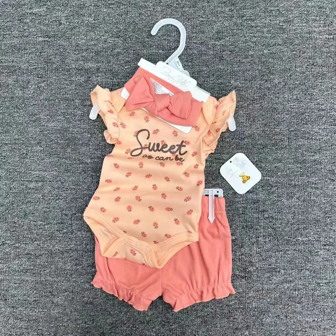 Conjunto de macacão de bebê com bandeau, macacão de bebê de 3 peças, roupa de bebê de melhor qualidade, imperdível em 2024.