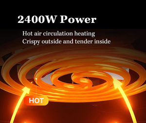 2025 최신 7L 대형 가족 에어 프라이어 2400W 전기 뜨거운 오븐 100 + 사전 설정 조리법 비 스틱 바구니 80-200 °C 온도 조절기 - Product Image 2