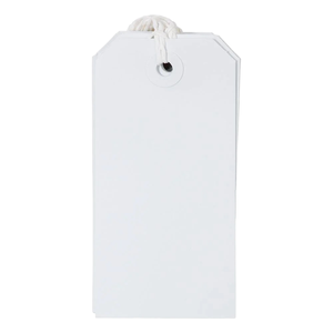 Étiquettes d'expédition en papier kraft Manila écologiques personnalisées 70x35mm avec cordon élastique pour sacs et vêtements - Product Image 1