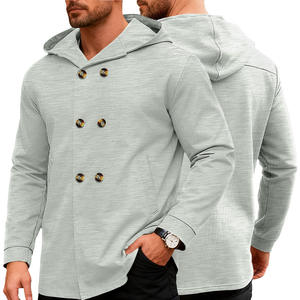 Chaqueta cortavientos con capucha para hombre, corte ajustado, color sólido, ropa deportiva informal para el tiempo libre - Product Image 6