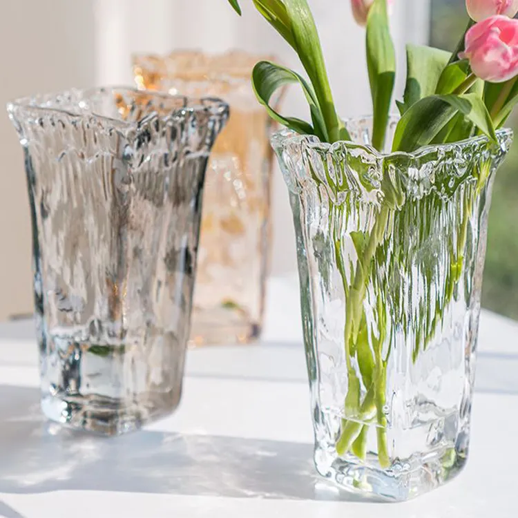 Spaanse Europese Transparante Woonkamer Ornamenten Moderne Eenvoudige Bloemstuk Nordic Glazen Vaas