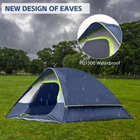 Carpa Domo para Acampar al Aire Libre, para 2-4 Personas, 4 Estaciones, Impermeable, Resistente al Viento, con Cubierta para Lluvia, Apertura Automática Rápida, Portátil