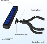Lampu keamanan pagar tahan air Tripod fleksibel, lampu Sensor gerakan Led, lampu luar ruangan, lampu senja fleksibel, pagar, lampu keamanan