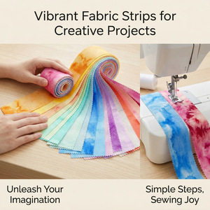 Lot de 20 bandes de tissu en coton pré-découpées 6,5*50cm, couleurs tie-dye, pour <span class=keywords><strong>patchwork</strong></span> tissé, couture, bricolage et décoration - Product Image 4