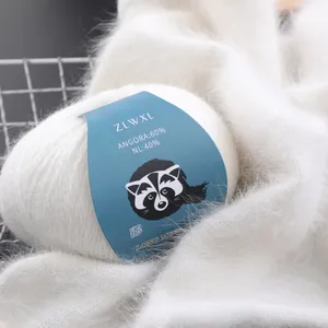 50g 340m Mink Yarn Long Hair Angora 60 Rabbit Yarns For Hand Knitting Mink Fur Yarns 14s/2 Thick Thread Fluffy Wholesale