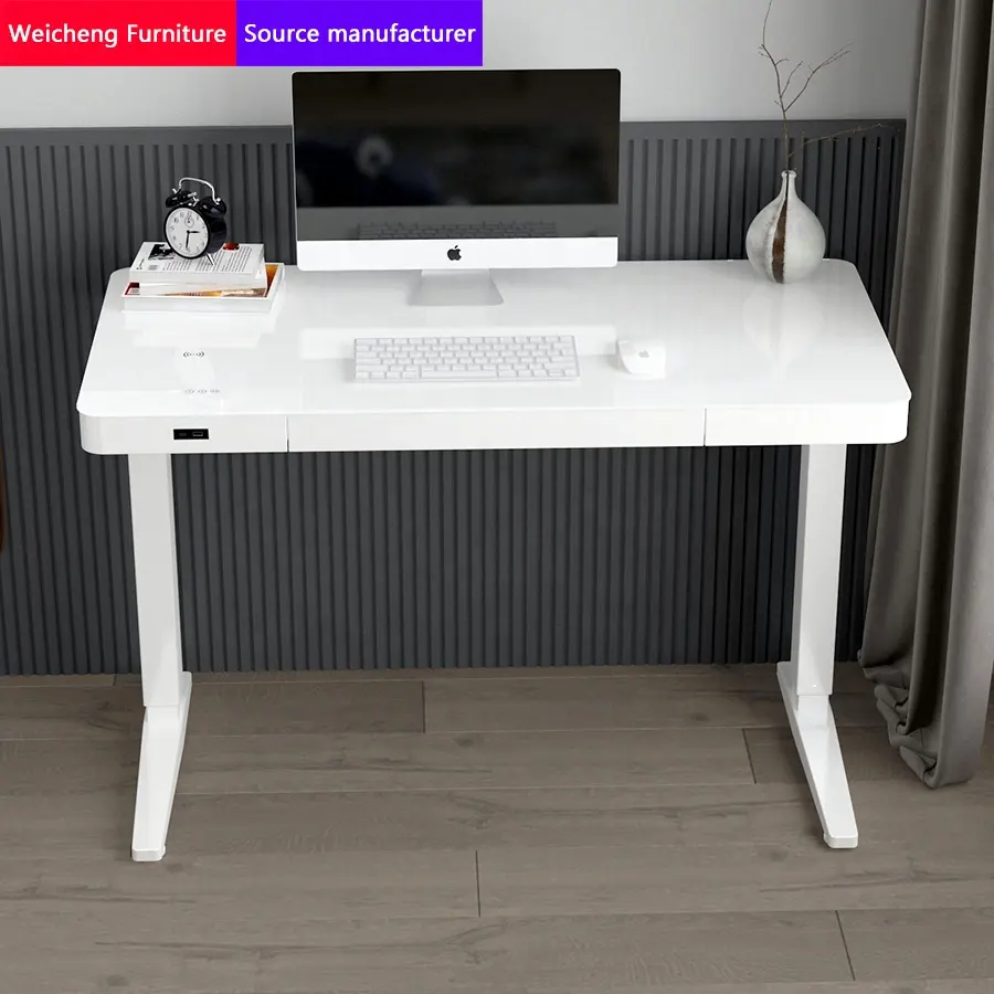 Ergonomik ofis mobilyaları elektrikli akıllı çift motoru oturmak standı ayarlanabilir yüksek masa