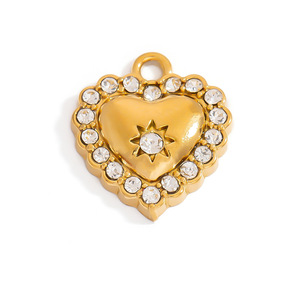 Abalorios de Acero Inoxidable con Temática de Amor, Patrón Benefactor, Formas Mixtas, Circonita Cúbica, Accesorios DIY para Hacer Collares, 18K - Product Image 4