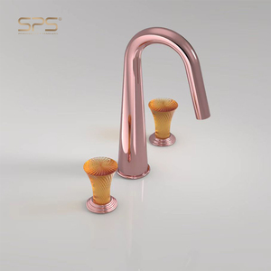 Grifo de bronce de lujo A7038, grifos de lavabo de 3 agujeros, grifos mezcladores de agua para lavabo de baño montados en cubierta para duchas y lavabos - Product Image 3