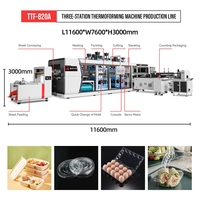 Ligne de machine de thermoformage automatique Litai pour la fabrication de couvercles de gobelets en plastique transparent PP/PS/PVC/PET avec empilage et comptage des emballages