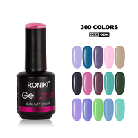 Vernis à ongles UV vegan non toxique RONIKI 15 ml, sans HEMA, 300 couleurs, fournitures OEM, créez votre propre marque, vernis gel à retirer par trempage
