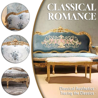 Ensemble de canapés sectionnels royaux classiques en bois faits à la main de style italien meubles brodés salon fauteuil canapé en velours rouge de luxe