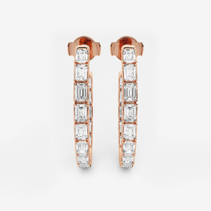 Elegantes Pendientes de Aro con Diamantes Cultivados en Laboratorio de 1 1/2 Quilates, Corte Princesa, con un Brillo Radiante, Joyería de Lujo Ética para Mujer - Product Image 1