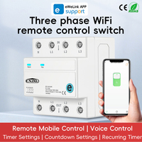 Interruptor Inteligente WiFi EWeLink de 63A 3P+N para Riel DIN, 3 Relés, Temporizador/Conteo Regresivo/Temporizador Recurrente, Control por Voz, AC3X110V/3X230V