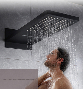 Moderno Grifo Mezclador de Ducha Montado en la Pared de Color Negro con Manguera de Mano, Accesorio Ecológico para Cocina y Baño - Product Image 1