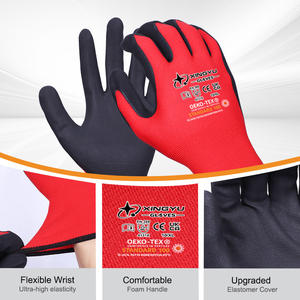 قفازات عمل XINGYU مطلية بالنتريل الميكروفاوم 15 جاوج، قفازات عمل مقاومة للتآكل من النايلون والسباندكس، قفازات أمان بقبضة نتريل - Product Image 4