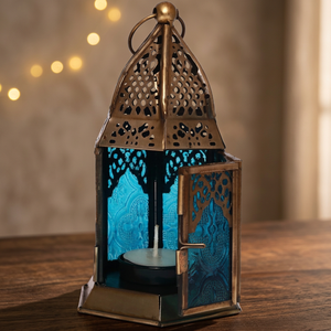 Farol Metálico Hexagonal Pequeño de Alta Calidad, Decoración Navideña, Duradero, Ecológico, Estilo Único, para Fiestas y Otros Eventos - Product Image 1