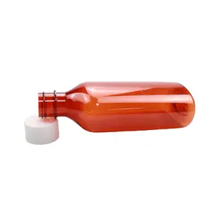 Wholesale 1/2/3/4/6/8/12/16 Oz Liquid Medicine Pet Plastic Oval Bottles Cough Syrup Infused Bottle With Screw Cap Cough Syrup