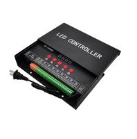 Controlador de Tiras LED RGB T8-1000AC, Programable, Direccionable, para Publicidad, con Tarjeta SD, Regulador de Intensidad