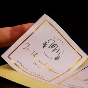 Autocollants en feuille d'or avec logo de marque personnalisé par le fabricant, impression de fabrication, étiquettes autocollantes pour emballage - Product Image 3